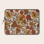 Retro 70s boho hippie orange flower power Laptop Sleeve Gallery Image 1