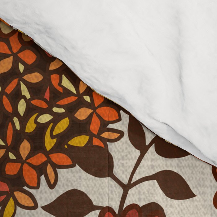Retro 70s boho hippie orange flower power Comforter Gallery Image 4