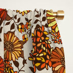 Retro 70s boho hippie orange flower power Window Curtain Gallery Image 2