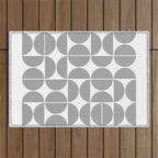 Mid Century Modern Geometric 04 Grey Outdoor Rug Gallery Image 1