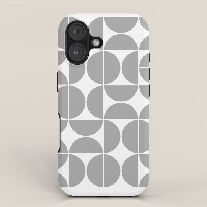 Mid Century Modern Geometric 04 Grey iPhone Case Gallery Image 1