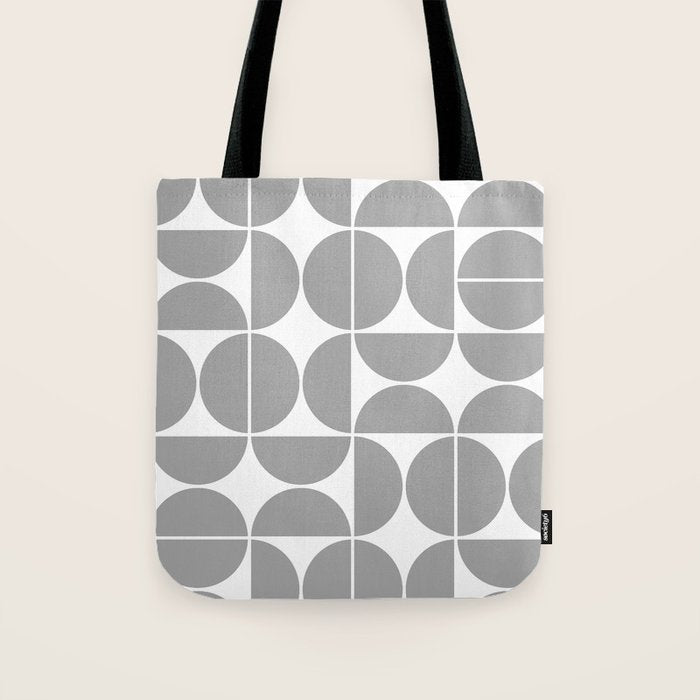 Mid Century Modern Geometric 04 Grey Tote Bag Gallery Image 1