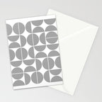 Mid Century Modern Geometric 04 Grey Stationery Card Gallery Image 2
