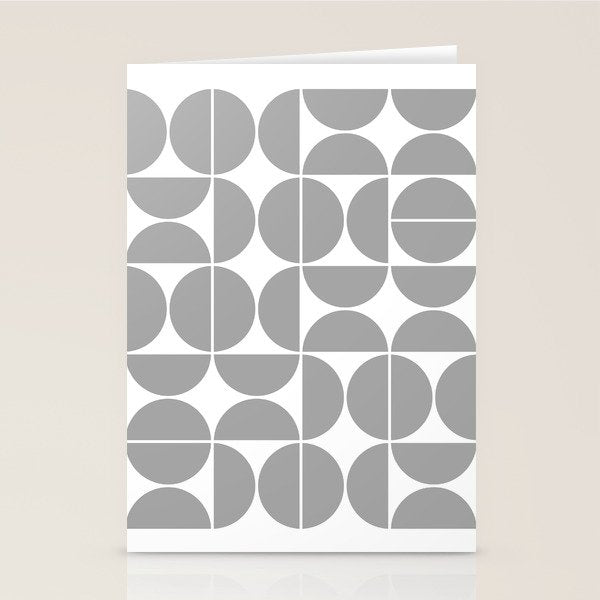 Mid Century Modern Geometric 04 Grey Stationery Card Gallery Image 1