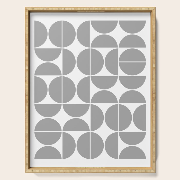 Mid Century Modern Geometric 04 Grey Serving Tray Gallery Image 1