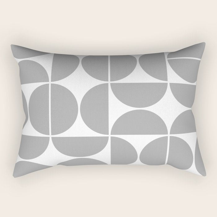 Mid Century Modern Geometric 04 Grey Rectangular Pillow Gallery Image 1