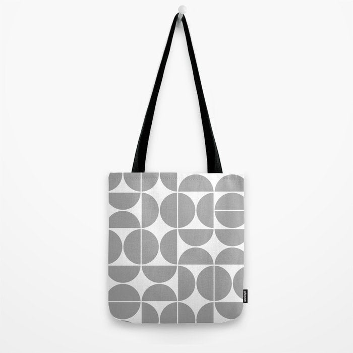 Mid Century Modern Geometric 04 Grey Tote Bag Gallery Image 2