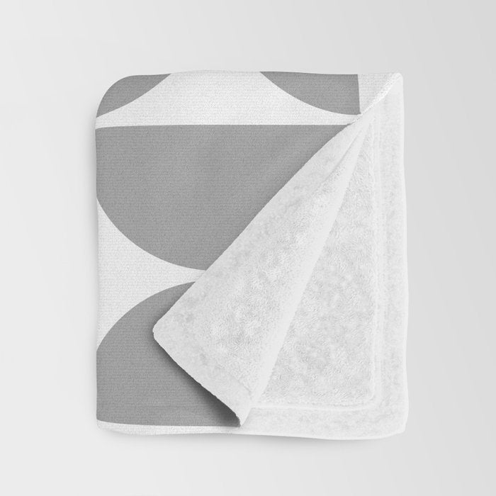 Mid Century Modern Geometric 04 Grey Throw Blanket Gallery Image 3