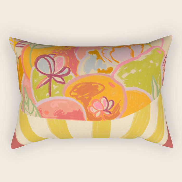 FRUIT AND FLOWER BOWL Rectangular Pillow Gallery Image 2