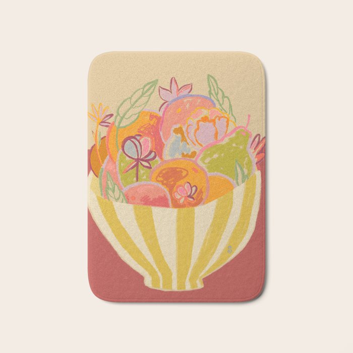FRUIT AND FLOWER BOWL Bath Mat Gallery Image 1