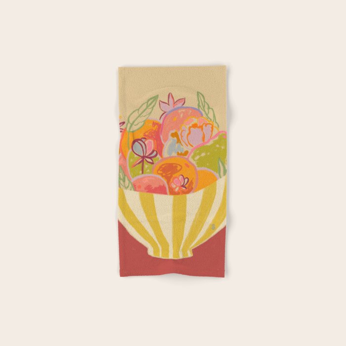 FRUIT AND FLOWER BOWL Bath Towel Gallery Image 1