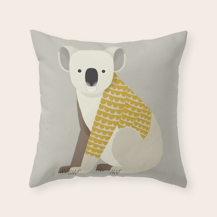 Whimsical Koala Throw Pillow Gallery Image 1