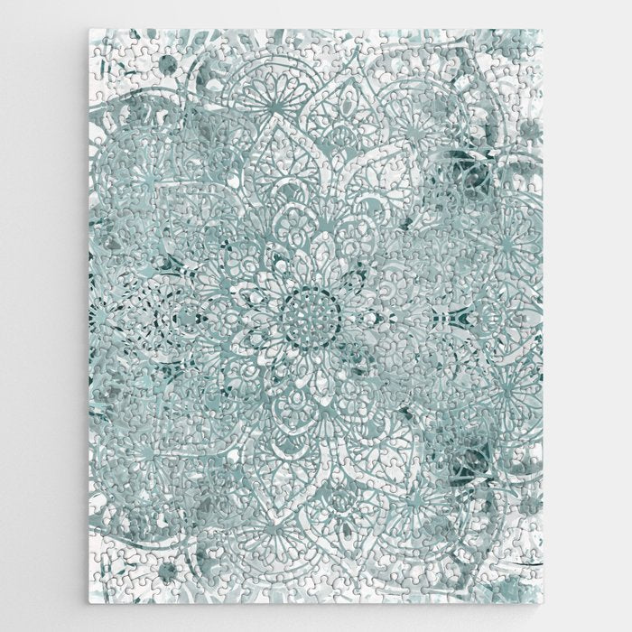 Yoga, Mandala, Prints Green, Wall Art Boho Jigsaw Puzzle Gallery Image 1
