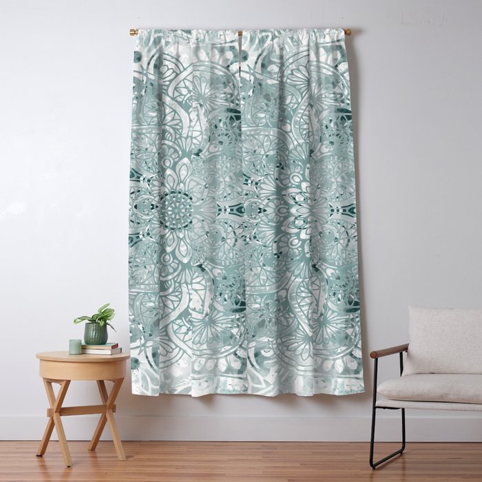 Yoga, Mandala, Prints Green, Wall Art Boho Window Curtain Gallery Image 5