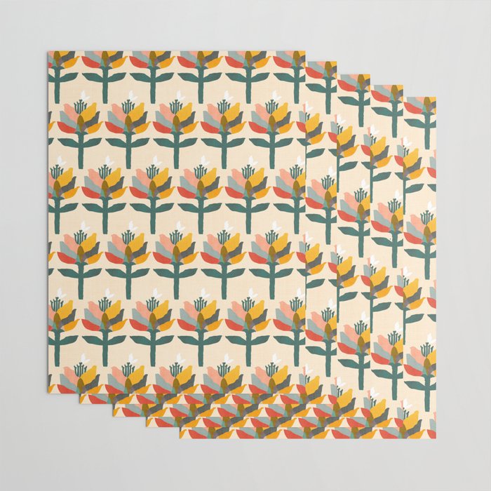 Flower and butterfly Wrapping Paper Gallery Image 3
