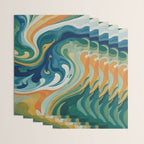 Tangerblue Waves Wrapping Paper Gallery Image 3