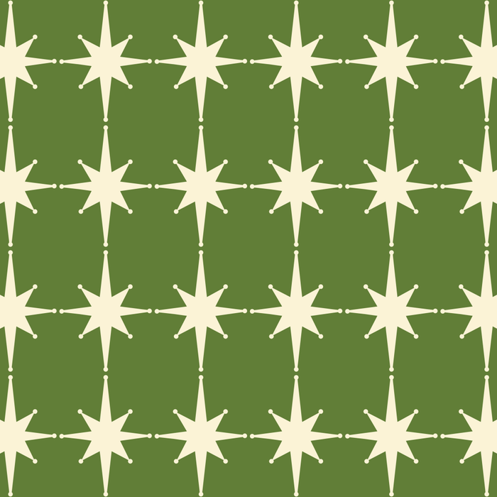 Mid Century Modern Atomic Starburst Grid Retro Christmas Olive Green and Cream Coffee Mug Gallery Image 2