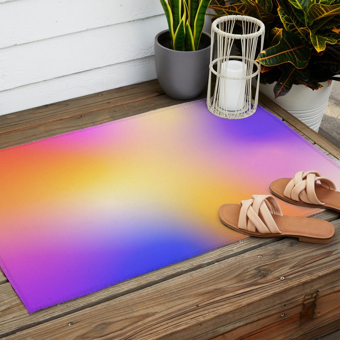 Warm Colorful Sunset Gradient  Outdoor Rug Gallery Image 2