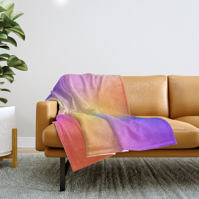Warm Colorful Sunset Gradient  Throw Blanket Gallery Image 1