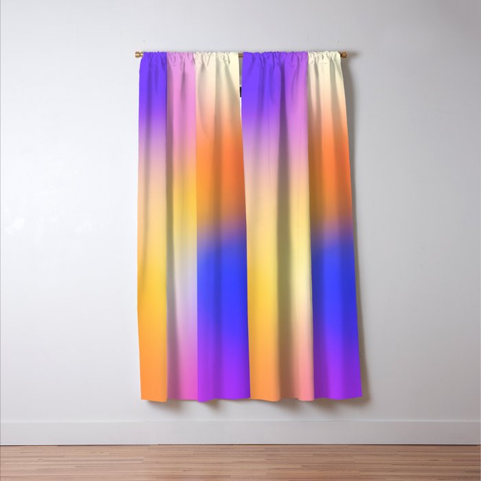 Warm Colorful Sunset Gradient  Window Curtain Gallery Image 3