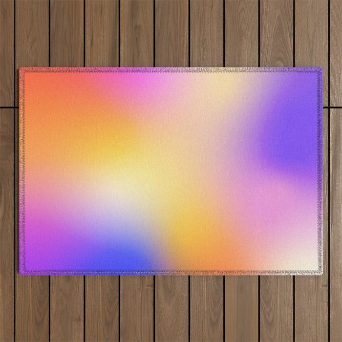 Warm Colorful Sunset Gradient  Outdoor Rug Gallery Image 1