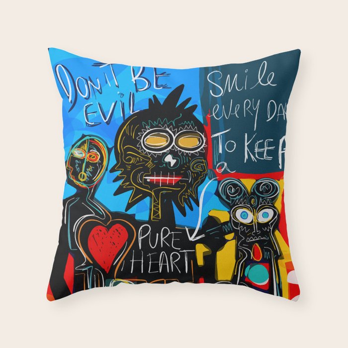 Don't be Evil Street Art Graffiti Throw Pillow Gallery Image 6