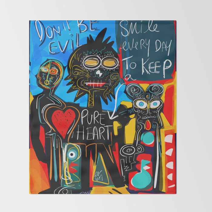 Don't be Evil Street Art Graffiti Throw Blanket Gallery Image 2