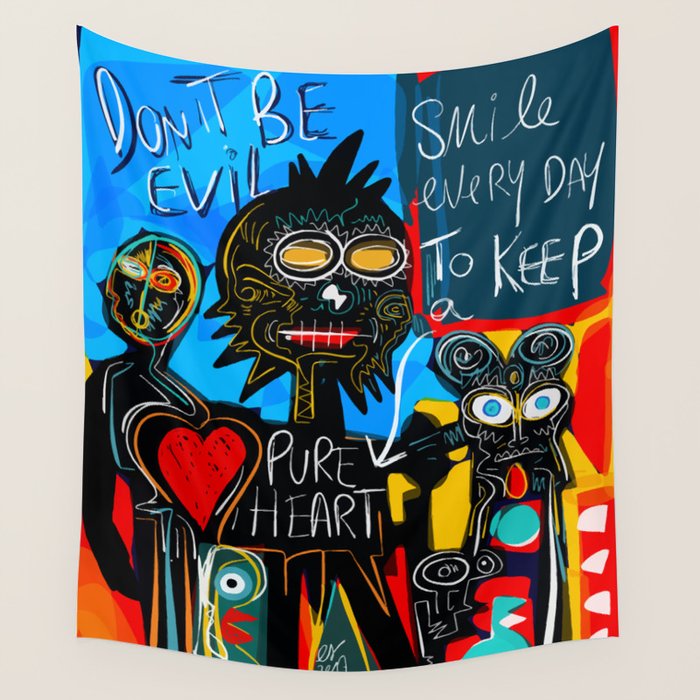 Don't be Evil Street Art Graffiti Wall Tapestry Gallery Image 1