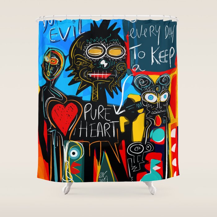 Don't be Evil Street Art Graffiti Shower Curtain Gallery Image 1