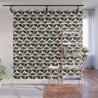 Vintage Floral Arches Art Nouveau Pattern in Black and Almond Cream Wall Mural Gallery Image 1