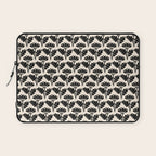 Vintage Floral Arches Art Nouveau Pattern in Black and Almond Cream Laptop Sleeve Gallery Image 1