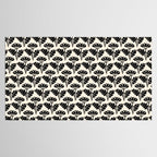 Vintage Floral Arches Art Nouveau Pattern in Black and Almond Cream Tablecloth Gallery Image 2