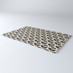 Vintage Floral Arches Art Nouveau Pattern in Black and Almond Cream Rug Gallery Image 3
