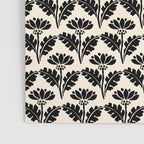 Vintage Floral Arches Art Nouveau Pattern in Black and Almond Cream Poster Gallery Image 3