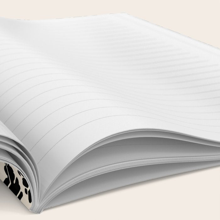 Vintage Floral Arches Art Nouveau Pattern in Black and Almond Cream Notebook Gallery Image 2