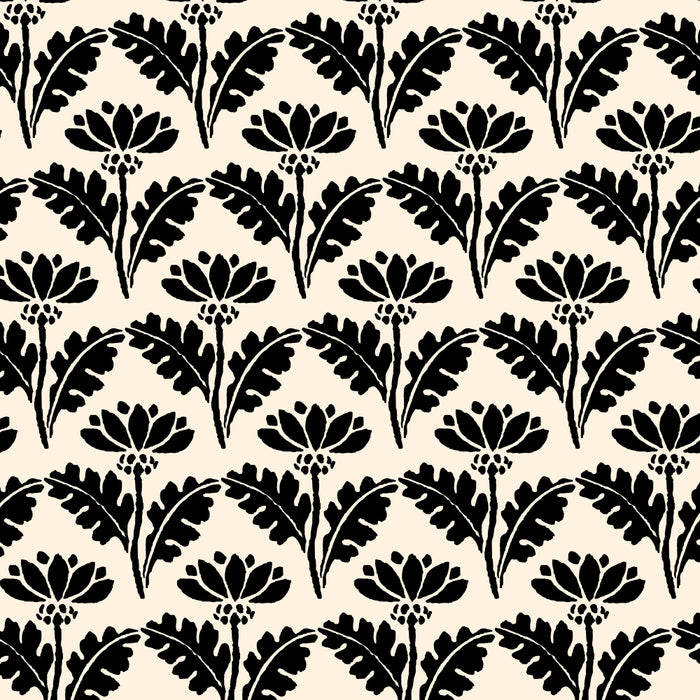 Vintage Floral Arches Art Nouveau Pattern in Black and Almond Cream Coffee Mug Gallery Image 2