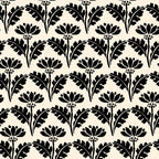 Vintage Floral Arches Art Nouveau Pattern in Black and Almond Cream Coffee Mug Gallery Image 2