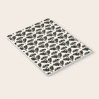 Vintage Floral Arches Art Nouveau Pattern in Black and Almond Cream Notebook Gallery Image 3