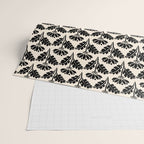 Vintage Floral Arches Art Nouveau Pattern in Black and Almond Cream Wrapping Paper Gallery Image 2