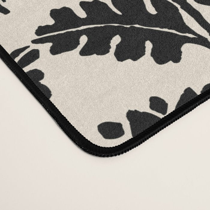 Vintage Floral Arches Art Nouveau Pattern in Black and Almond Cream Desk Mat Gallery Image 4