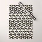 Vintage Floral Arches Art Nouveau Pattern in Black and Almond Cream Wrapping Paper Gallery Image 1