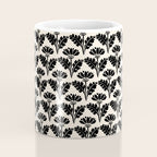 Vintage Floral Arches Art Nouveau Pattern in Black and Almond Cream Coffee Mug Gallery Image 4