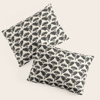 Vintage Floral Arches Art Nouveau Pattern in Black and Almond Cream Pillow Sham Gallery Image 3