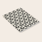 Vintage Floral Arches Art Nouveau Pattern in Black and Almond Cream Notebook Gallery Image 2
