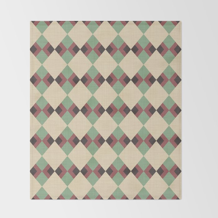 Geometric Trend Pistache and Cocoa Throw Blanket Gallery Image 2