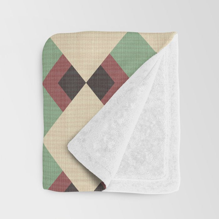 Geometric Trend Pistache and Cocoa Throw Blanket Gallery Image 3