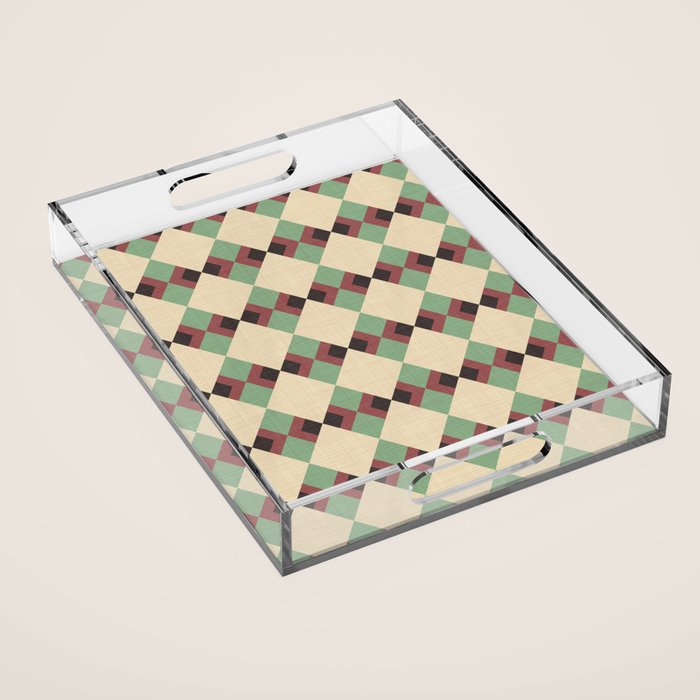 Geometric Trend Pistache and Cocoa Acrylic Tray Gallery Image 1