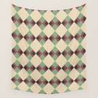 Geometric Trend Pistache and Cocoa Wall Tapestry Gallery Image 4