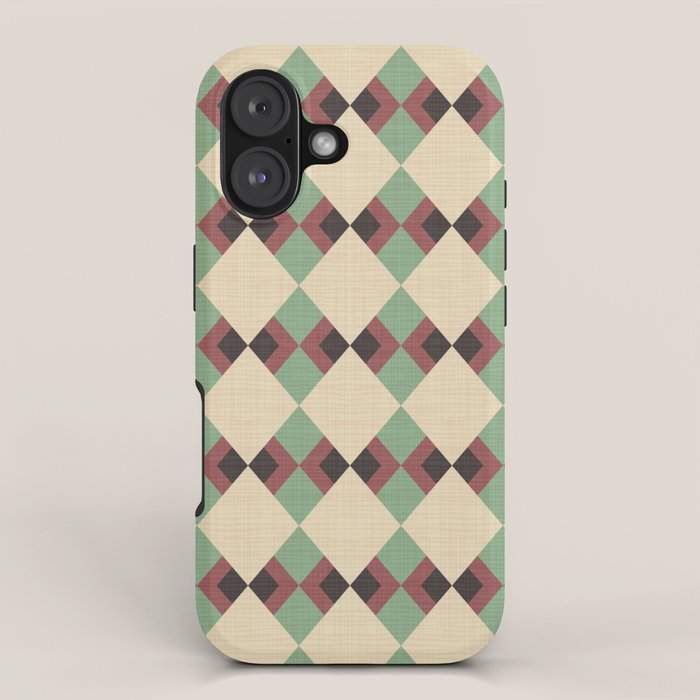 Geometric Trend Pistache and Cocoa iPhone Case Gallery Image 1