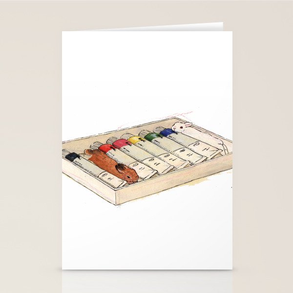Bunny-colored paint Stationery Card Gallery Image 1